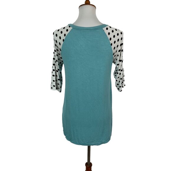 Annabelle Women’s Top Medium Blue 3/4 Sleeve Stretch Casual Cottagecore - Picture 3 of 5